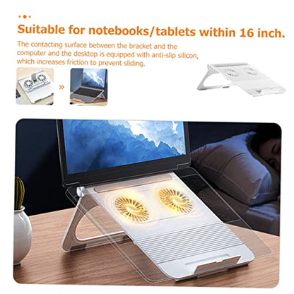 Laptop Cooling Pad Dual 3800 Fans Laptop Stand for Notebook Pc Holder Triangle Frame with Non-Slip Support Portable Computer Stand for Home Office Travel