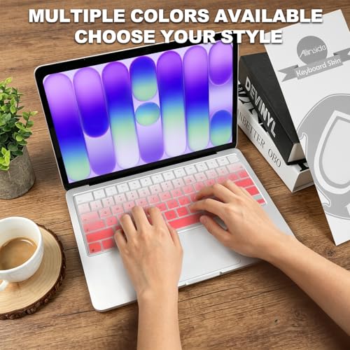 Allinside Keyboard Cover for 2026 MacBook Neo 13-inch A3404 (A18 Pro) & MacBook Air 13"/15" and MacBook Pro 14"/16" (M5 Chip), Premium Silicone Keyboard Protector Skin, US ANSI Layout, Ombre Pink - color: Ombre Pink