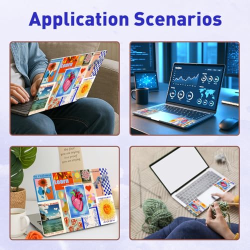 PLIGREAT Art Poster Pattern Laptop Skin Stickers Cutable Universal Size Fits 12" 13" 13.3" 14" 15 Inch Laptop Creative Removable Waterproof Notebook Art Decals PC Protector Cover Sticker