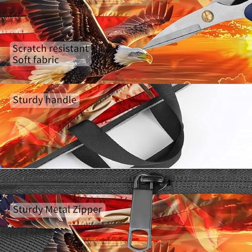 Laptop Bag,14 15 15.6 inch Laptop Case Sleeve,Computer Sleeve with Handle for Women Men,Carrying Case for MacBook,Dell,Lenovo,Notebook Computer,Eagle Flag Sunset - color: Eagle Flag Sunset