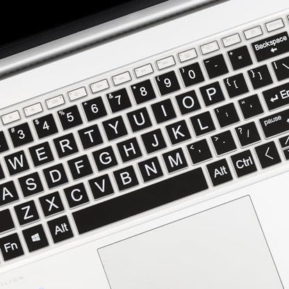 Large Print Keyboard Cover for 2025-2023 HP Laptop 17-cn 17-cp, HP Essential Laptop 17t 17.3, HP 17z-cp300 17t-cn400 17t-cn300 17-cn4033cl 17-cn2083dx 17-cn0001tg 17-cn4065cl 17-cp3005dx 17-cp2099nr - color: GradientBlack(Large Letters)