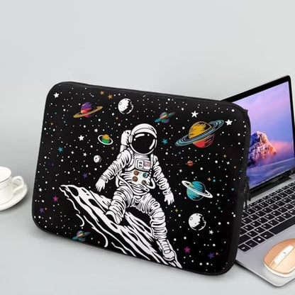 Astronaut Galaxy Planet Laptop Sleeve, Laptop Bag Computer Cover Sturdy Zipper Protective Tablet Carrying Case Universal 10-17 Inch Notebook Sleeves Briefcase for Business/School - color: Astronaut Galaxy Planet, size: 10 Inch