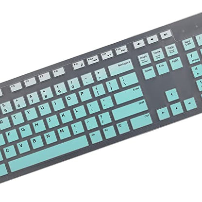 Keyboard Cover Skin for Dell KM636 KB216 KB216t KB216d KB216p Wired & Wireless Keyboard, Dell Optiplex 5250 3050 3240 5460 7450 7050, Dell Inspiron Desktop 24" 27" 5400 5490 7700 7790 3475 3670 3477 - color: MInt Green