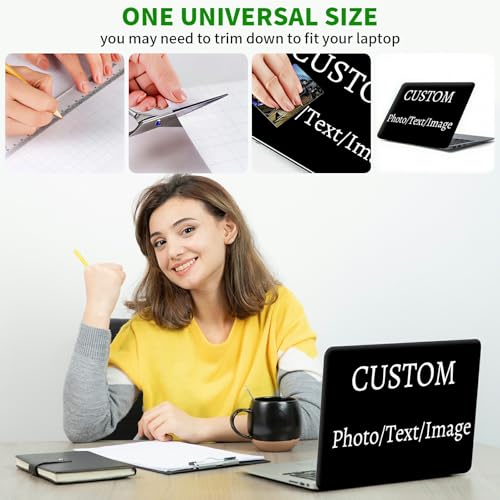 Laptop Skin Sticker Decal, Universal Protective Cover Fit 12 13 14 15.6 Inch Notebook, Reusable Water-Resistant Vinyl Decal w/ 2 Wrist Pads for Business Travel Office, Custom - color: Custom
