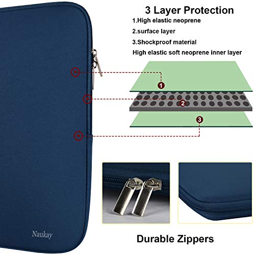 Laptop Bag Sleeve, Resistant Neoprene Laptop Sleeve/Notebook Computer Pocket Case/Tablet Briefcase Carrying Bag Compatible for 15 inch MacBook Pro, Ultrabook Notebook - (Dark Blue) - color: Dark Blue, size: 15 inch