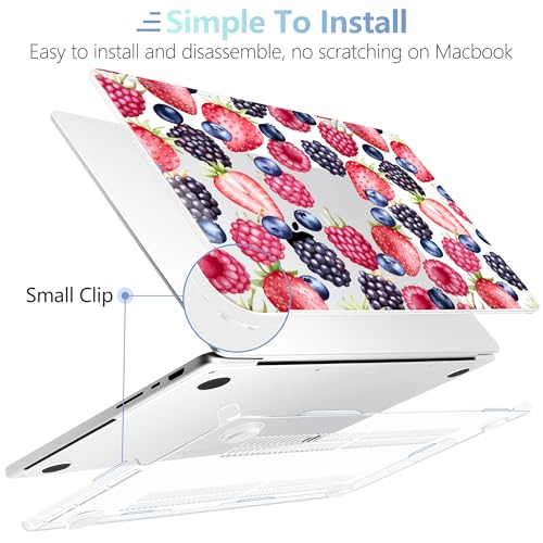 MEEgoodo Compatible with MacBook Pro 14 inch Case (M5/M4/M3/M2/M1) Pro/Max 2026 2025 2024 2023 2021, Case Fit Model A3427/A3426/A3434/A3112/A3401/A3185/A2918/A2992/A2779/A2442, Fresh Berries Pattern - color: Fresh Berries Pattern