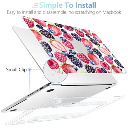 MEEgoodo Compatible with MacBook Pro 14 inch Case (M5/M4/M3/M2/M1) Pro/Max 2026 2025 2024 2023 2021, Case Fit Model A3427/A3426/A3434/A3112/A3401/A3185/A2918/A2992/A2779/A2442, Fresh Berries Pattern - color: Fresh Berries Pattern