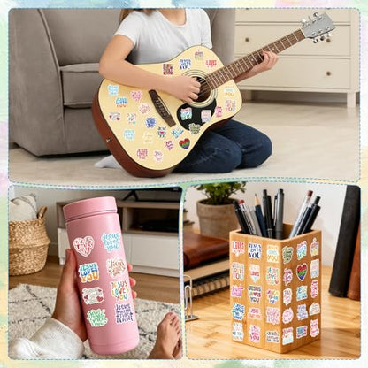Jesus Loves You Stickers - 100 Pcs Christian Religious Stickers for Adults, Colorful Waterproof Religion Sticker for Scrapbook Journal Laptop Card Water Bottle, Sunday School Party Favor - style: Jesus Loves You