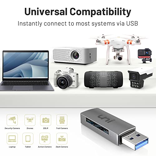 uni SD Card Reader, USB 3.0 SD Card Adapter High-Speed Micro SD Memory Card Reader Support SD/Micro SD/TF/SDHC/SDXC/MMC/UHS-I Card Compatible with Mac, Win, Linux, PC, Laptop, Chromebook, Camera
