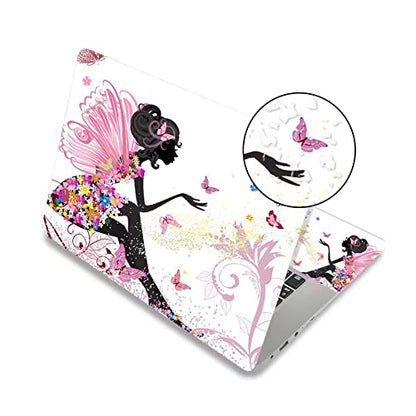 ARTSO 15.6 inch Laptop Notebook Skin Sticker Universal Soft Art Cover Decal Fits 12 13 13.3 14 15 15.4 15.6 inch Laptop Protector,Easy to Apply, Reusable, Pink Butterfly Girl - color: Pink Butterfly Girl