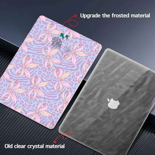 for 2026 MacBook Air 13-inch Laptop Case M5 2026 M4 2025 M3 2024 M2 2022 Release Model A3449 A3240 A3113 A2681, Hard Shell Cover for MacBook Air 13.6 inch, Leopard Bow - color: Leopard Bow