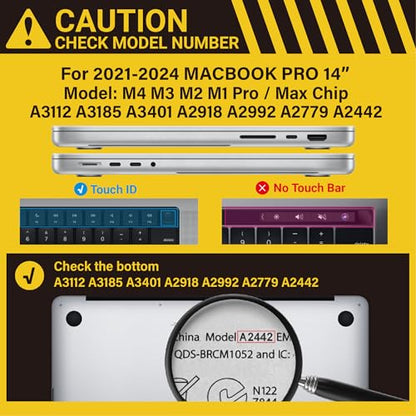 IBENZER Compatible with MacBook Pro 14 Inch Case 2026 2025 2024 2023 2022 M5 M4 M3 M2 M1 A3434 A3112 A3185 A3401 A2918 A2992 A2779 A2442 Mac Pro/Max,HardShellCase&KeyboardCover,Macha,T14MOGN+1 - color: Macha Green, size: For Macbook Pro 14" with Touch ID