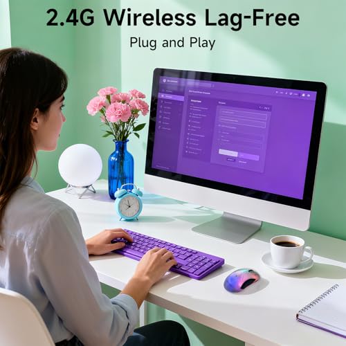 memzuoix 2.4G LED Wireless Mouse, Rechargeable Ergonomic Mouse with Detachable Cover, 1200 DPI Portable Optical Computer Mouse with USB Receiver for Laptop/PC/Desktop/MacBook, 5 Buttons-with Stickers - color: Black and white
