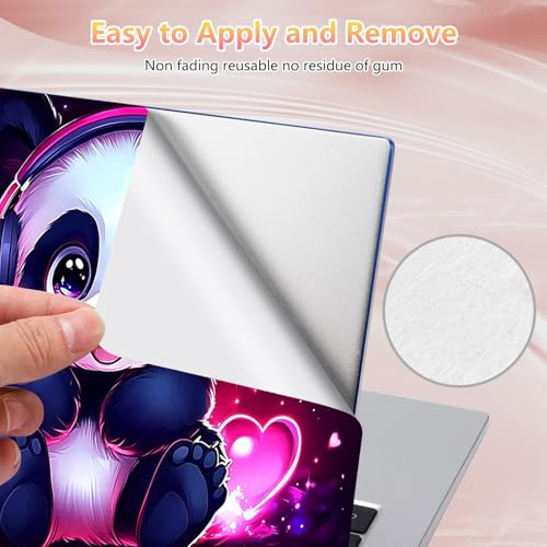 Laptop Skin Sticker Decal 12" 13" 13.3" 14" 15" 15.6",Waterproof Scratch Resistant Vinyl,Reusable Easy to Apply,for MacBook HP Dell Notebooks Netbooks Laptop,2 Wrist Pads,Cute Pink Panda - color: Cute Pink Panda