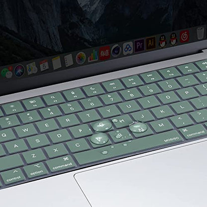 MOSISO Keyboard Cover Skin Compatible with MacBook Air 15 inch M3 M2 | A3114 A2941/Air 13.6 A3113 A2681/Pro 14/16 M4 M3 M2 M1, Midnight Green - color: Midnight Green