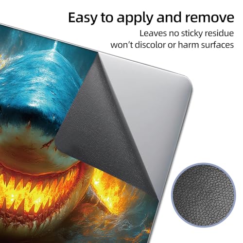 Universal Laptop Skin Sticker Decal, 12"-15.6" Aesthetic Vinyl Wrap, Shark Fire Water Attack Waterproof Notebook Cover Art Protector for MacBook HP Dell Lenovo, Fits 13" 14" 15" 15.6" - color: Shark Fire Water Attack