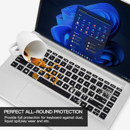 Keyboard Cover for HP Pavilion x360 14" /HP 14 Laptop 14-dq 14-fq 14-bf 14-cm/cf 14-df/dk/ds 14m-ba/cd 14m-dh 14-dq0040nr 14-dq0052dx/dq5009nr/dq0760dx/dq0762dx 14-fq1025nr/fq0033dx(Not Fit 14m-dw/dy) - color: Black