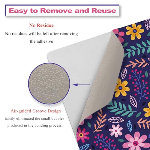 Laptop Decal Sticker Skin Cover, 11.6”12" 13" 13.3" 14" 15" 15.4" 15.6 inch Laptop Netbook Vinyl Skin Sticker Cover Art Notebook PC Protector (2 Wrist Pad Included), Removable Reusable, Flower Theme - color: Flower Theme