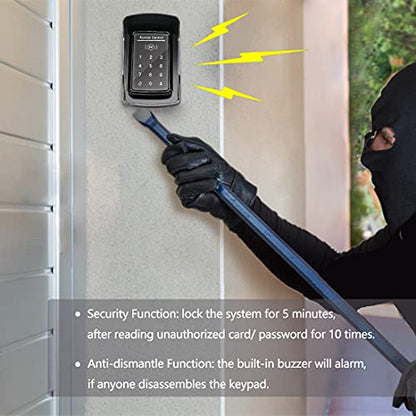 TOPENS TC175P Touch Panel Wired Keypad, Universal Keyless Entry Keypad DC 12V 24V for The Automatic Driveway Gate Opener, Magnetic Lock, Door Access Control System, Digital Code or RF ID Card