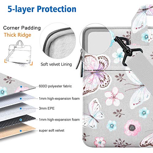 Hseok Laptop Shoulder Bag 15 15.6 16 Inch Briefcase,Compatible MacBook Pro/Neo 16",MacBook Air/Pro 15,XPS 15/16 and most 15.6-16 and Most 15-16 Notebooks,Spill-Resistant Handbag,Butterfly - color: Butterfly, size: 15-16 inch