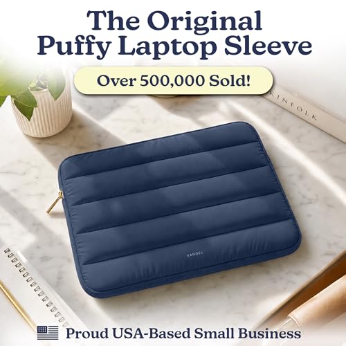 Vandel The Original Puffy Laptop Sleeve Case, 13-14 inch Laptop Sleeve Bag | Compatible with MacBook Air/Pro 13/Pro 14/iPad Pro 12.9, HP Dell ASUS Computer Case Bag Cover, Stylish Aesthetic Design - color: i. Navy, size: 13-14 Inch