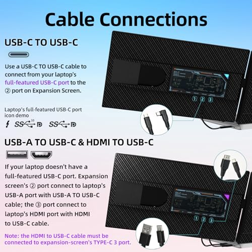 15.6 Inch Laptop Screen Extender Detachable Monitor Extender Dual Screen | Portable IPS 1080P FHD 85%NTSC Travel Monitor USB-C HDMI Port Compatible with Wins Mac Chrome Dex Fits 13-17" Laptops - size: 15.6" Monitor-A