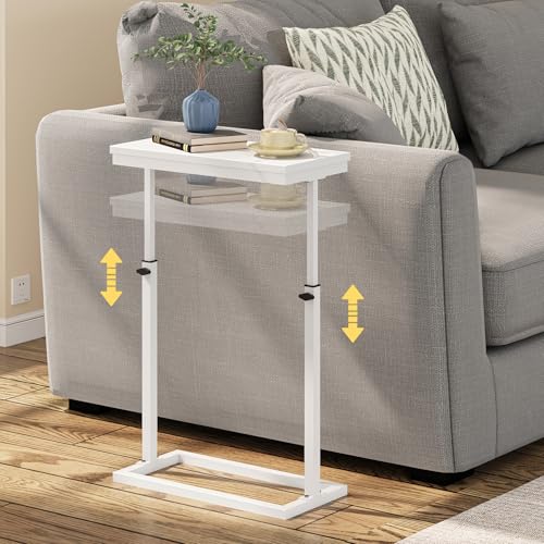 TUTOTAK End Table, Side Table, Tall Couch Table, Sofa Table | for living Room, Bedroom, White TB01BW083 - color: White, size: 1 Pack, style: Ordinary