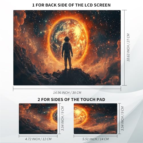 Universal Laptop Skin, DIY Cut-to-Fit Vinyl Cover Compatible with HP, Dell, Lenovo, Mac (13.3" to 15.6"), Anti-Scratch, No Residue & Bubble-Free Protective Decal Sticker, Astronaut Fiery Planet - color: Astronaut Fiery Planet