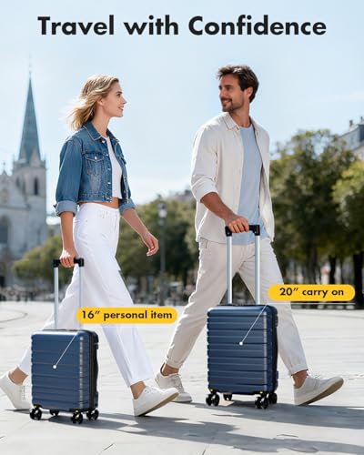 Lekesky 16 Inch Underseat Carry On Luggage Airline Approved, A-Blue | Durable ABS, Small Underseat Carry-on Luggage with TSA Lock Spinner Wheels, Personal Item Luggage Removable Wheels for Travel - color: A-Blue, size: 16 Inch
