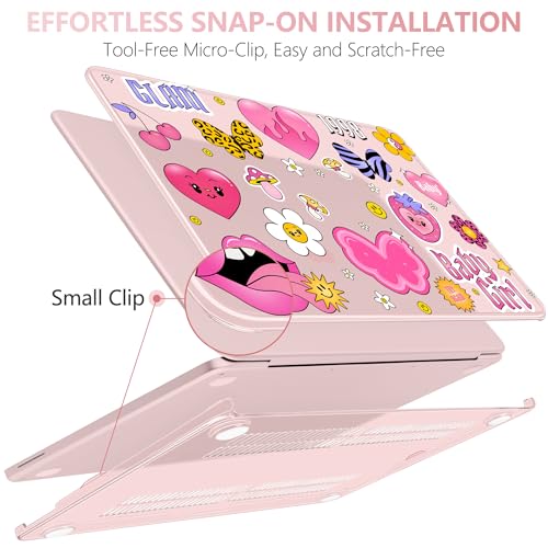 Batianda Case for MacBook Neo 13 Inch 2026 Model A3404, Y2K Sticker | 4-in-1 Laptop Accessories Bundle with Y2K Sticker Design, Ultra Slim Hard Shell for Girls, Teens and Fun Style Lovers - color: Y2K Sticker Bomb
