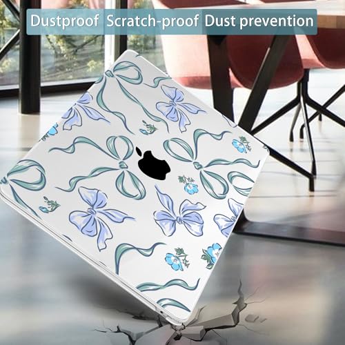 Mektron for 2026/2025/2024/2023 MacBook Air 15 INCH M5 A3448 /M4 A3241 /M3 A3114 /M2 A2941 Case, Printed Plastic Hard Shell Cover with 15.3" Liquid Retina Display Touch ID, Bows C355 - color: Bows C355