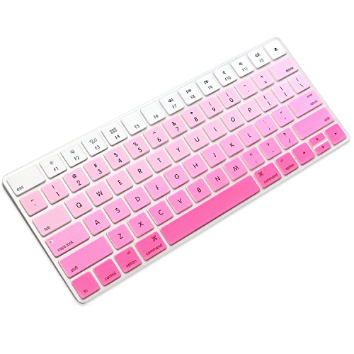 ProElife Ultra Thin Silicone Keyboard Protector Cover Skin for Apple Magic Keyboard & Magic Keyboard 2 (U.S Version, Model: MLA22L/A-A1644, Without Numeric Keypad) (Ombre Pink) - color: Ombre Pink