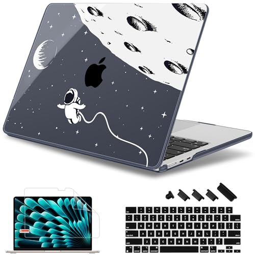 May Chen for MacBook Air 15 inch Case M5 M4 M3 M2 2026 2024-2023, Model A3448 A3241 A3114 A2941, Closes Seamlessly Hard Shell Laptop Cover with Keyboard Cover, Astronaut Flight - color: Astronaut Flight