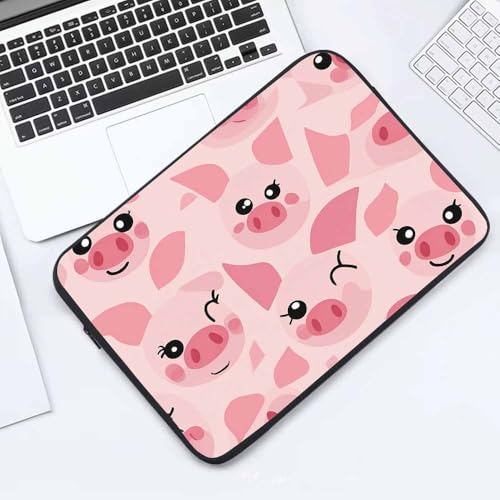 Laptop Sleeve Bag 15.4 15.6 Inch,Cute Pigs Pink Piggy Animal Protective Polyester Computer Cases Laptop Cover Briefcase Bag Tablet Travel Cover - color: LPS-015