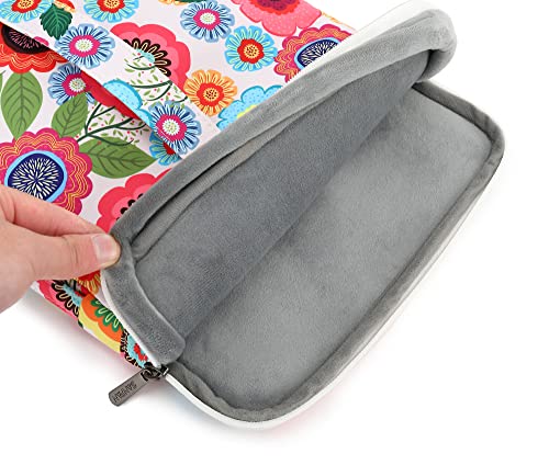 360° Protective Laptop Sleeve Case Bag Cover with Handle For iPad 12.9 inch,MacBook Pro Air 13" and 12.5 inch-13.3 inch Laptop (Flowers) - color: Flowers(3 Pockets), size: 12.5 inch-13.5 inch