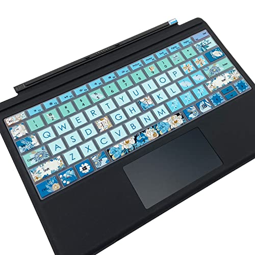 Silicon Keyboard Cover Skin for Microsoft Surface Pro 7/6/5,2019,2018,2017 Keyboard,US Layout,Peony - color: Peony