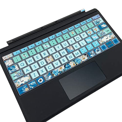 Silicon Keyboard Cover Skin for Microsoft Surface Pro 7/6/5,2019,2018,2017 Keyboard,US Layout,Peony - color: Peony
