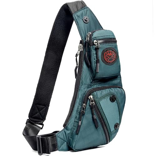 NICGID Sling Bag Chest Shoulder Backpack Crossbody Daypack for Men Women | Travel Outdoor Hiking Concealed Carry Fishing Fanny Tool Small Casual - color: Dark Green-2620n