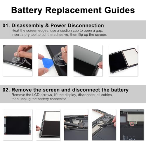 MULS A1484 A1474 Tablet Battery Replacement for iPad 5th 6th 7th 8th 9th | Generation A1822 A1823 A1893 A1954 A2197 A2198 A2270 A2428 A2429 A2430 A2602 A2603 A2604 A1474 A1475 for iPad 5/6/7/8/9/Air 1 - size: 10.04*5.83*0.98 in A1484