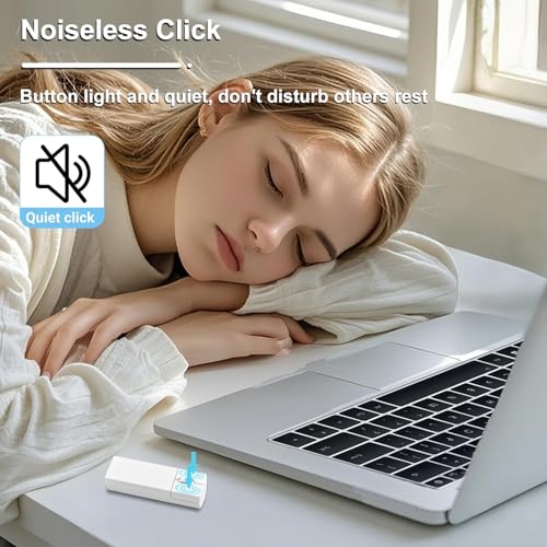 Wireless Mouse Mini Bluetooth 5.1/5.0 & 2.4Ghz Tri Mode Mice,Small Silent Portable Compact Finger Mice, Cute Tiny Travel White Mouse for MacBook Chromebook PC Laptop Computer Tablet Office School Gift - color: White
