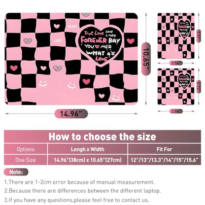 12.1-15.6 Inch Laptop Skin Decal, Universal Reusable Vinyl Laptop Cover Sticker, Waterproof Art Protector - Pink Black True Love - color: Pink Black True Love