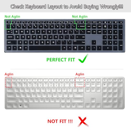 CASEDAO Keyboard Cover Skin for HP Pavilion 27" All in One Desktop xa0055ng/xa0050/xa0080/xa0014/0370Nd/0010Na/0076Hk, HP Pavilion Wireless Keyboard Combo 800, HP Pavilion 23.8 24 inch Desktop-Black