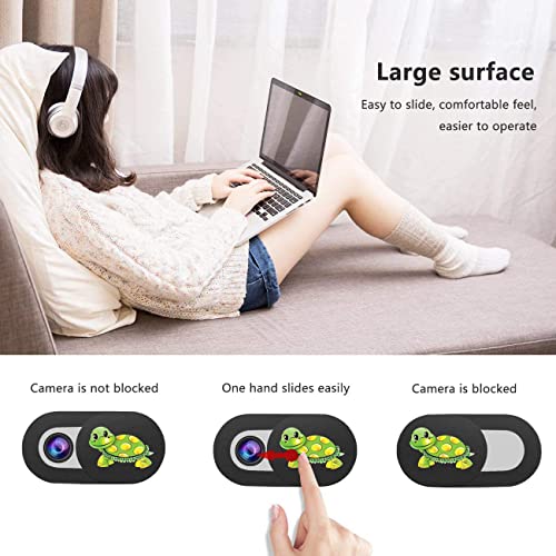 3 Pack Laptop Web Camera Cover Ultra Thin (0.027in) Webcam Cover Slide Turtle Printed for Laptop,Desktop,PC,Macboook,iMac,Computer,Smartphone