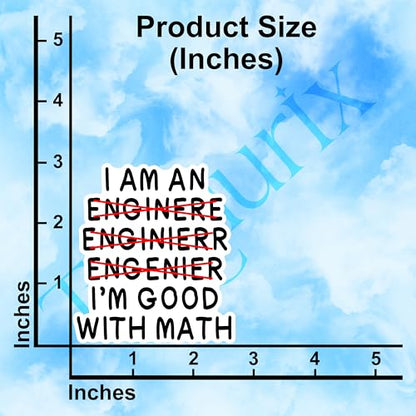 (3Pcs) I'm an Engineer I'm Good with Math Sticker Funny Engineer Quote Stickers Engineering Humorous Decorative Waterproof Vinyl Decal for Mug Laptop Water Bottle Tumbler Phone Size 2.7x3 Inches