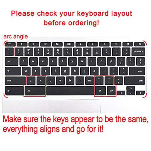 Silicone Keyboard Cover for HP Chromebook 11 x360, Chromebook 11 G2/G3/G4/G5/G6 EE/G7 EE, HP Chromebook 14-ca 14-ak 14-X Series, HP Chromebook 14 G2 G3 G4 (Red Flower) - color: Red Flower