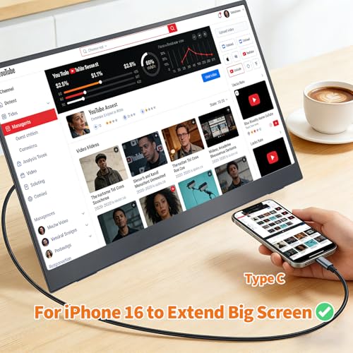 18.5 Inch Large Portable Monitor for Laptop, 120Hz 1080P FHD IPS Portable Travel Second Screen Display for/Phone/Xbox PS4/5, 100% sRGB, Dual Speakers, VESA & Storage Bag - size: 18.5