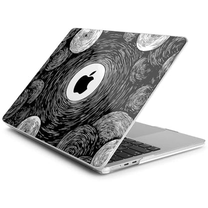 Batianda AstroGrid Case for MacBook Air 13.6" M2-M5 Chip, Galaxy Swirl | 4-in-1 set with black galaxy swirl design, lightweight slim hard shell protection for students, creators and space lovers - color: Abstract Lines