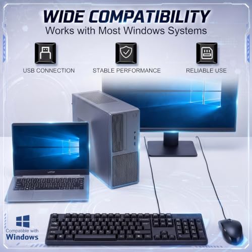 Tellegloww 24 Sets USB Wired Keyboard and Mouse Combo Bulk,Black | Keyboard and Mouse for Office Business Enterprise Workstation, Plug and Play Computer Peripherals for Pc Desktop Laptop