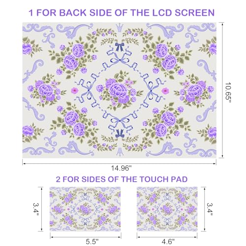 DINKY Laptop Skin Sticker Decal 15.6" 15.4" 12" 13" 13.3" 14" 15 inch Laptop Universal Vinyl Skin Stickers Cover Art Decal Notebook PC Personalized Protector, Purple Flower Bow - color: Purple Flower Bow