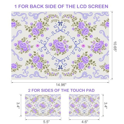 DINKY Laptop Skin Sticker Decal 15.6" 15.4" 12" 13" 13.3" 14" 15 inch Laptop Universal Vinyl Skin Stickers Cover Art Decal Notebook PC Personalized Protector, Purple Flower Bow - color: Purple Flower Bow